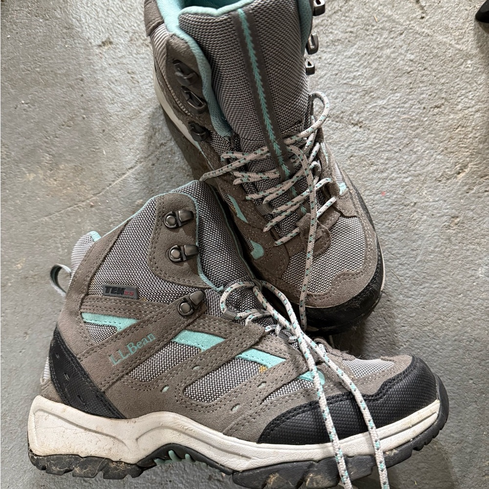 L.L. Bean Women's Gray and Teal hiking  Boots